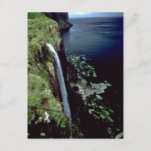 Waterfall over the cliffs of the Isle of Skye, Sco Postcard