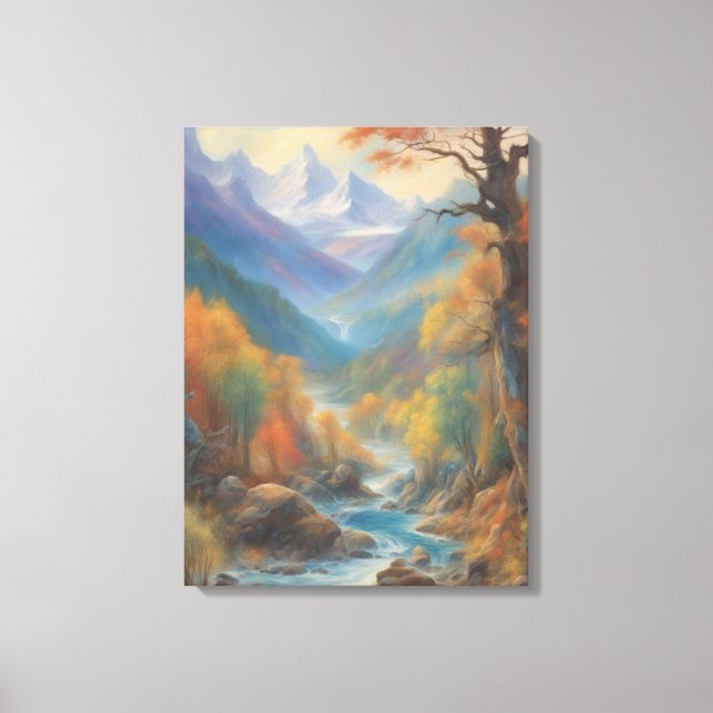 waterfall painting canvas print (Front)