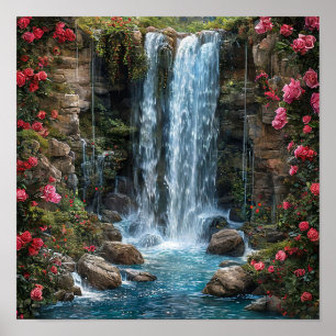 Waterfall photo art poster