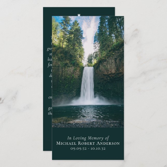 Waterfall Photo Prayer Memorial Bookmark (Front/Back)