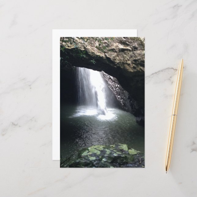 Waterfall Photograph Scrapbook Paper (Front/Back In Situ)