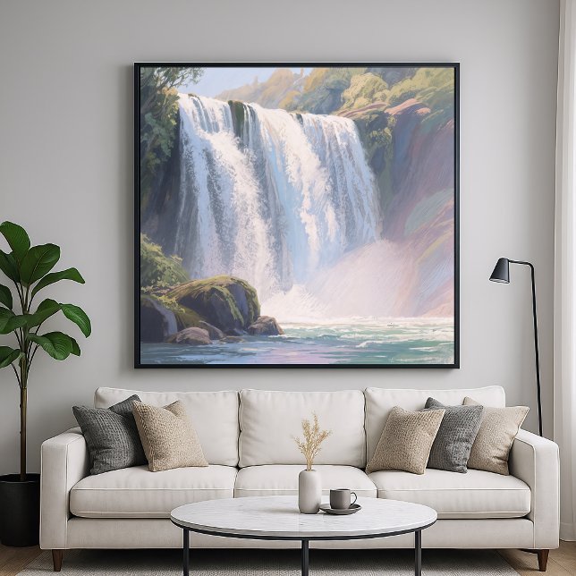 Waterfall Pond - Digital Pastel Painting Style Poster (Creator Uploaded)