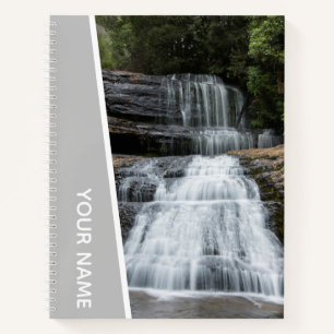 Waterfall Rainforest Tasmania Australia, Silver Notebook