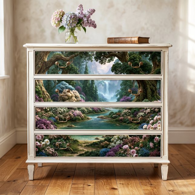 Waterfall River Enchanted Floral Valley Decoupage Tissue Paper (Creator Uploaded)