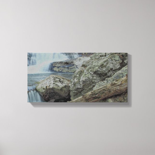 Waterfall, Rocks and a Stream Canvas Print (Front)