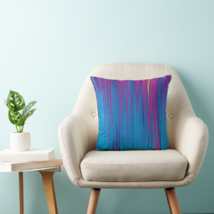Waterfall Seamless Blue Fuchsia Lavender Cushion
