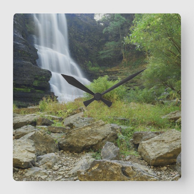 Waterfall Square Wall Clock (Front)