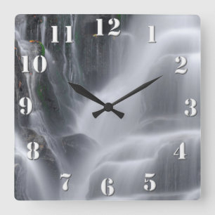 Waterfall Square Wall Clock