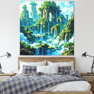 Waterfall Tree Kingdom Dream Canvas Print