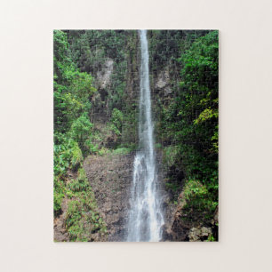 Waterfall Tropical Forest in Dominica. Jigsaw Puzzle