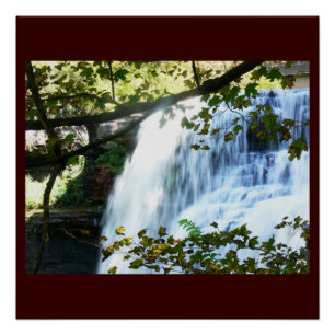 Waterfall Tropical Green Nature Name Personalise Poster