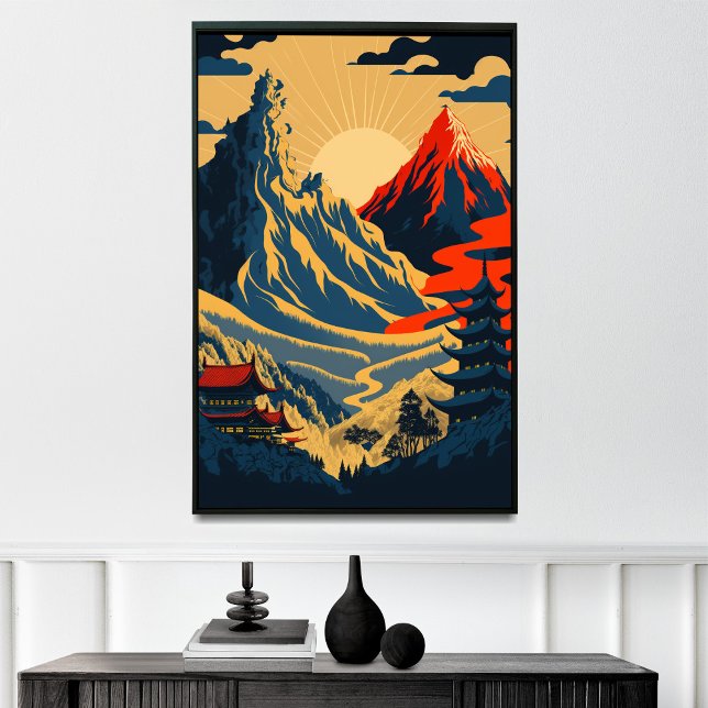 waterfall ukiyo-e style poster (Creator Uploaded)