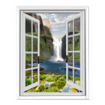 Waterfall View Trompe l'oeil Effect Fake Window
