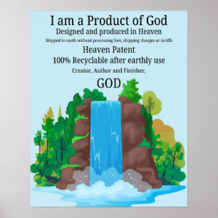 Waterfall Wall Art, Product of God Poster