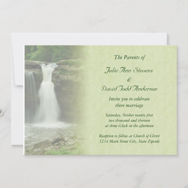 Waterfall Wedding Invitation (Front)
