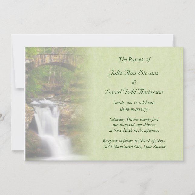 Waterfall Wedding Invitation (Front)