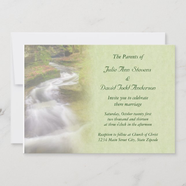 Waterfall Wedding Invitation (Front)