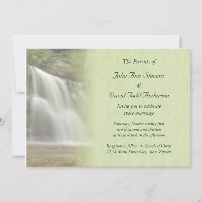 Waterfall Wedding Invitation (Front)