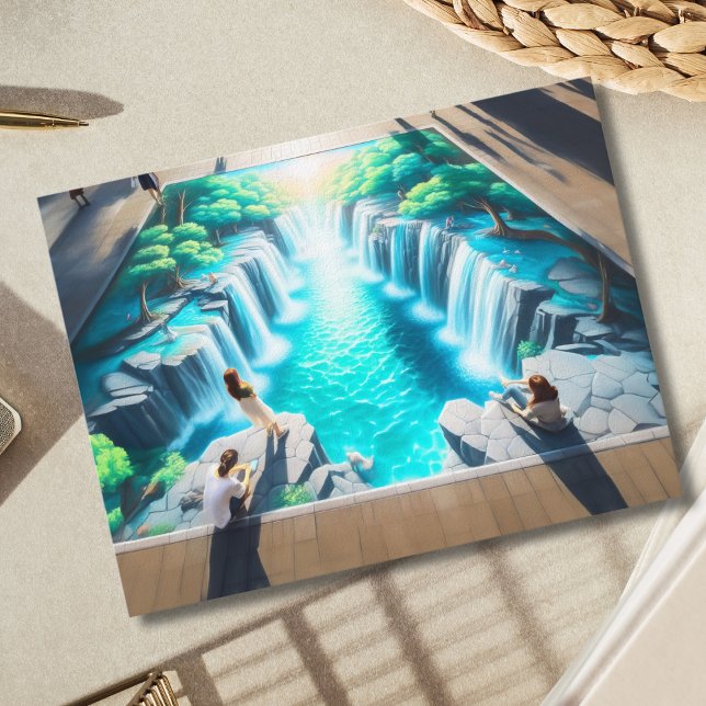 Waterfall World Chalk Street Art Postcard (Creator Uploaded)