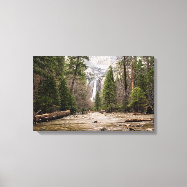 Waterfalls Ahead View Painting Canvas Print (Front)