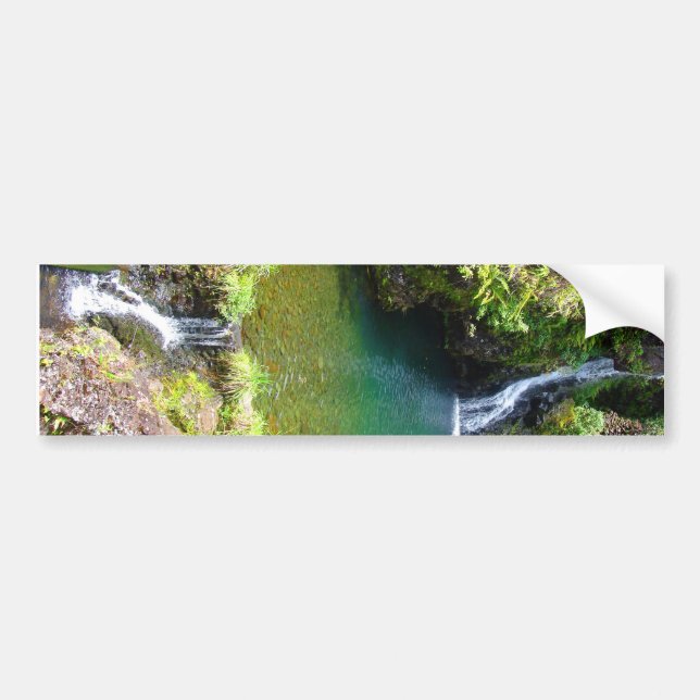 Waterfalls along the Road to Hana, Maui, Hawaii Bumper Sticker (Front)