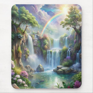 Waterfalls and Rainbow Mouse Pad