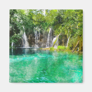 Waterfalls at Plitvice National Park in Croatia Magnet