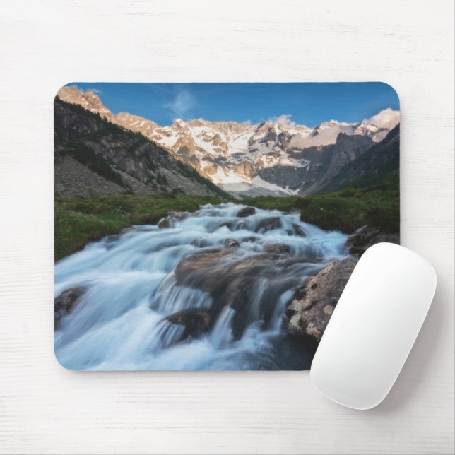 Waterfalls | Aviolo Lake, Italy Mouse Pad (With Mouse)