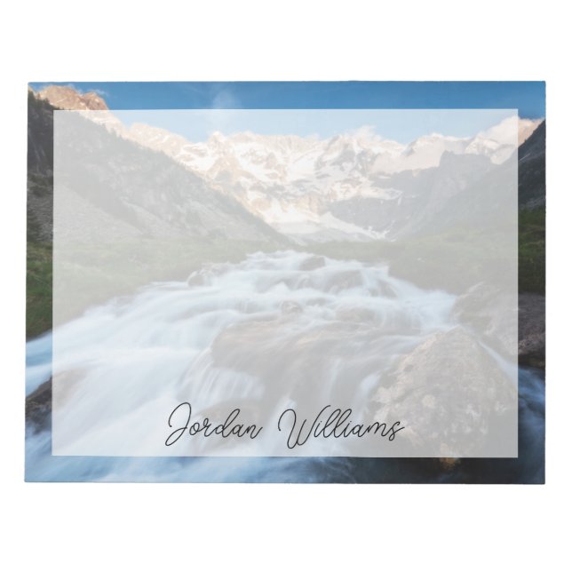 Waterfalls | Aviolo Lake, Italy Notepad (Front)