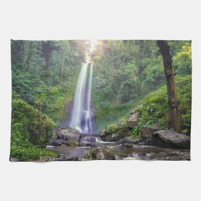 Waterfalls | Bali, Indonesia Tea Towel (Horizontal)