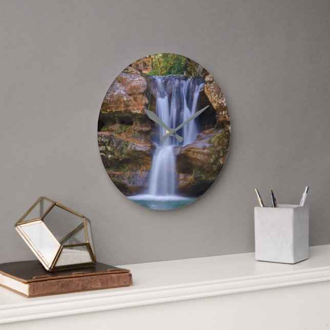Waterfalls | Cedar Falls, Ohio Large Clock (Office)