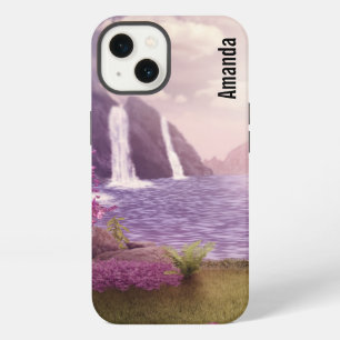 Waterfalls & Cherry Trees around a Lake iPhone 13 Case