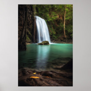 Waterfalls   Erawan Waterfall, Thailand Poster