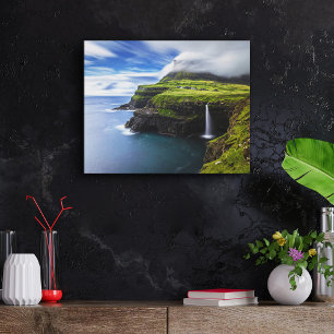 Waterfalls   Faroe Islands, Denmark Canvas Print