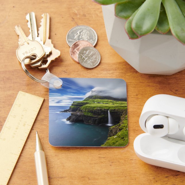 Waterfalls | Faroe Islands, Denmark Key Ring (Desk)
