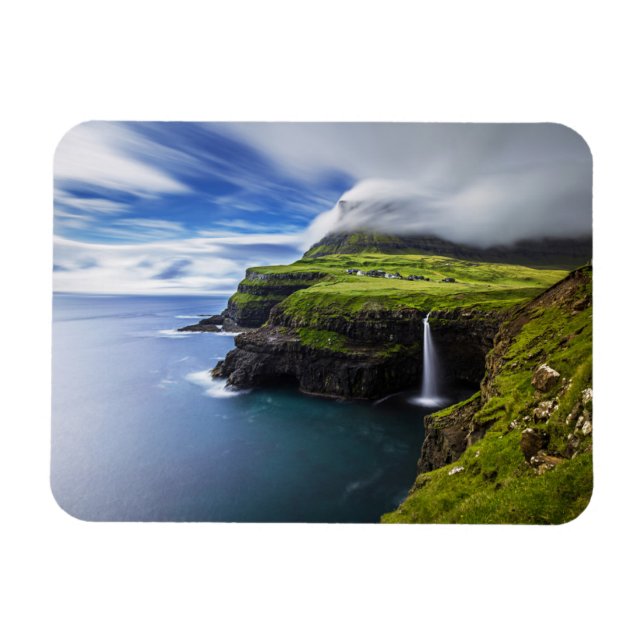 Waterfalls | Faroe Islands, Denmark Magnet (Horizontal)