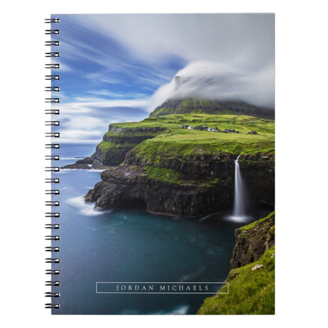 Waterfalls | Faroe Islands, Denmark Notebook (Front)
