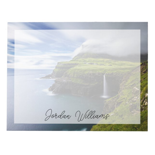 Waterfalls | Faroe Islands, Denmark Notepad (Front)