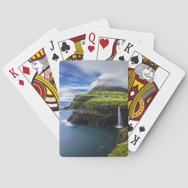Waterfalls | Faroe Islands, Denmark Playing Cards (Back)