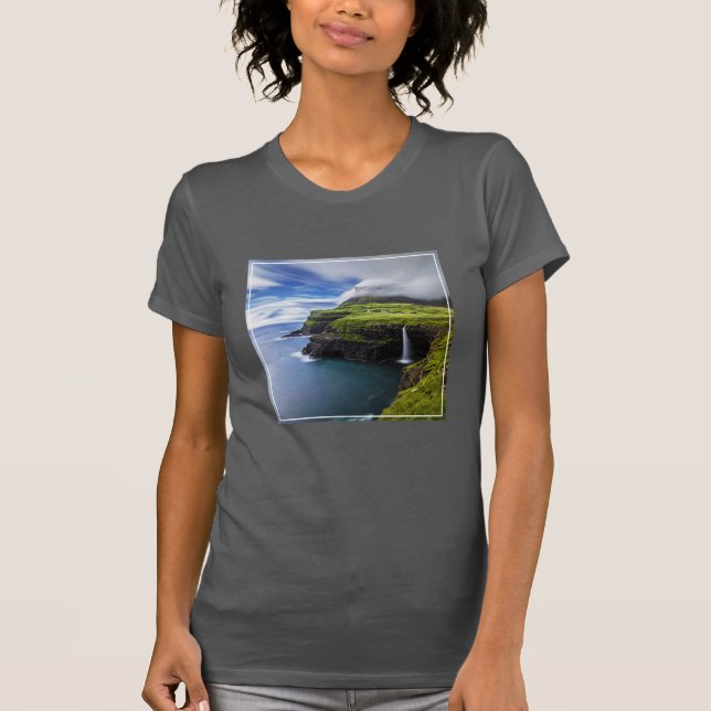 Waterfalls | Faroe Islands, Denmark T-Shirt (Front)