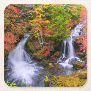 Waterfalls Faucet Waterfalls Nikko Japan Fall Square Paper Coaster