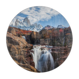 Waterfalls Fitz Roy Mountain, Argentina Cutting Board