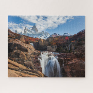 Waterfalls Fitz Roy Mountain, Argentina Jigsaw Puzzle