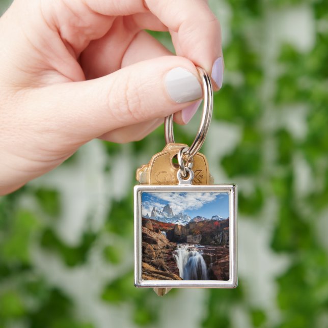 Waterfalls | Fitz Roy Mountain, Argentina Key Ring (Hand)