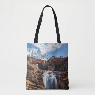 Waterfalls Fitz Roy Mountain, Argentina Tote Bag