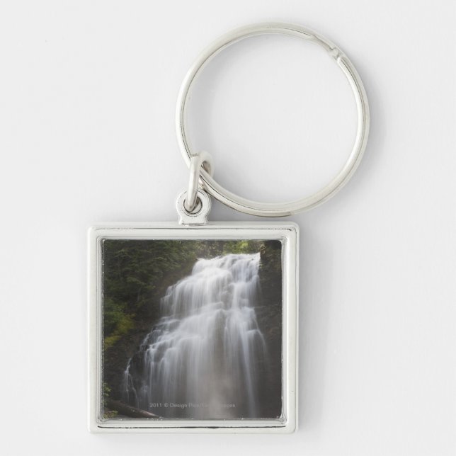Waterfalls Flowing Down A Rock Cliff Key Ring (Front)