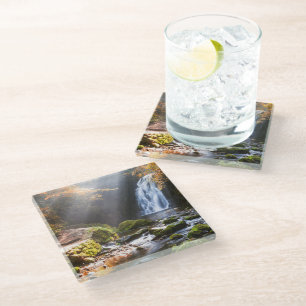 Waterfalls Gleno, Northern Ireland Glass Coaster