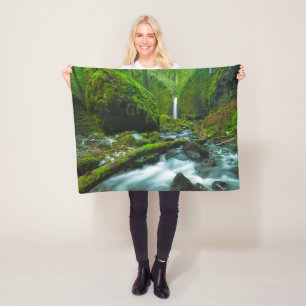 Waterfalls Grotto Falls, Oregon Fleece Blanket