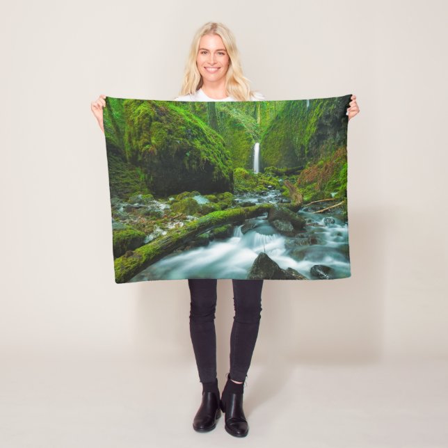 Waterfalls | Grotto Falls, Oregon Fleece Blanket (In Situ)