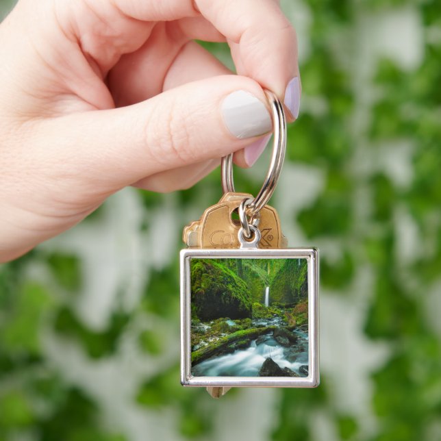 Waterfalls | Grotto Falls, Oregon Key Ring (Hand)